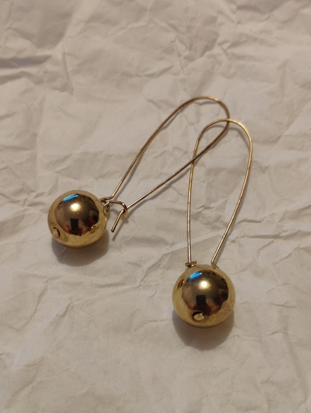 Gold Ball Drop Earrings - Women Jewelry